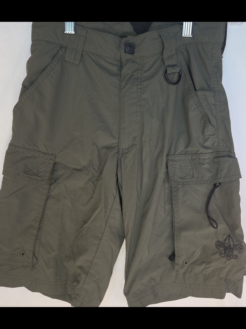Boy Scouts Shorts Youth Sz L Green Centennial Uniform Supplex Nylon Cargo GUC